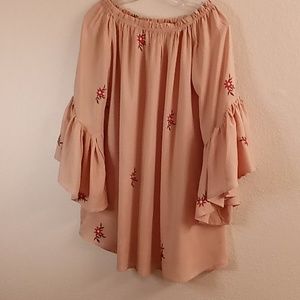 FEATHERS Boho, Cottagecore Party Size L Floral champagne-wine-green colors HGR